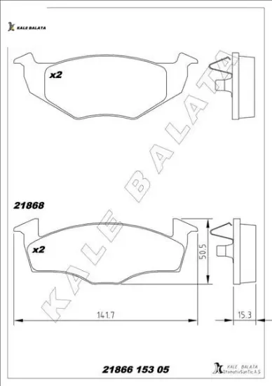 Balata ön cordoba 1.7-1.9-ıbıza ıı.ııı-inca-toledo ı 93-99 kale balata 8660004614/ 8671016518/ 140698151b resmi