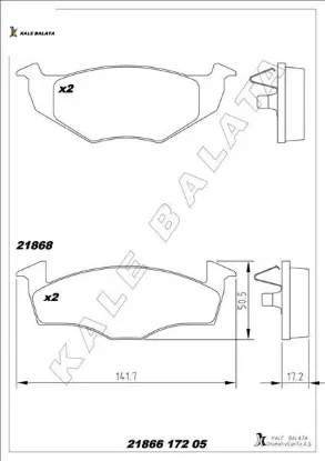 Balata ön arosa-cordoba 95-99 kale balata 8660004679/ 8671016621/ 6n0698151 resmi