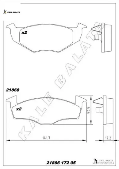 Balata ön arosa-cordoba 95-99 kale balata 8660004679/ 8671016621/ 6n0698151 resmi