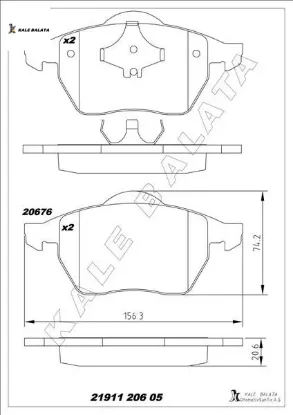 Disk fren balatası ön bora 1998-2005-golf ııı-ıv-new beetle 1999-2010-passata3 1996-2003-tt 98-06 kale balata 1j0698151l/ 8n0698151 resmi