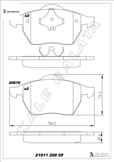 Disk fren balatası ön bora 1998-2005-golf ııı-ıv-new beetle 1999-2010-passata3 1996-2003-tt 98-06 kale balata 1j0698151l/ 8n0698151 resmi