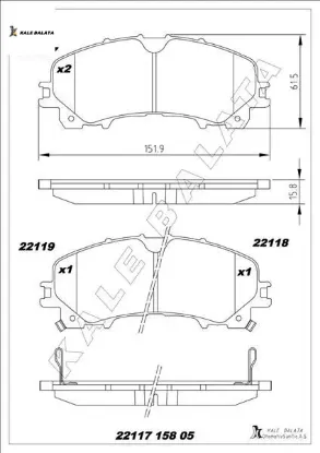 Ön fren balata  x-traıl 1.6l r9m dci t32 dizel 5 koltuklu araçlar için 14- kale balata d10604ga0a/ d10604ga5a/ d10604cc0a resmi