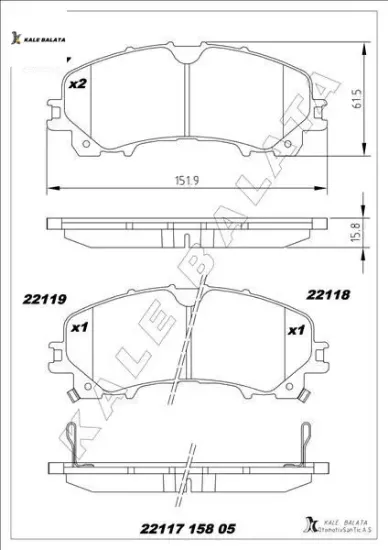 Ön fren balata  x-traıl 1.6l r9m dci t32 dizel 5 koltuklu araçlar için 14- kale balata d10604ga0a/ d10604ga5a/ d10604cc0a resmi