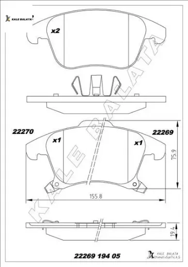 On fren balatası galaxy s-max 15 mondeo ıv 14 16 jant kale balata dg9c2k021ee/ 1917494/ 2014119 resmi