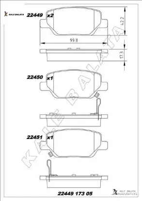 Arka balata egea 16 1.3d mtj 1.4 1.6e-torq 1.6d mtj kale balata 77367717 resmi