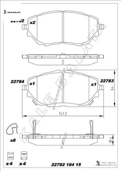 Balata ön c-hr-corolla xıı 16- kale balata 04465f4010/ 04465f4020 resmi