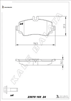 Fren balatası on a-class w168 99 04 kale balata a1684201420 resmi
