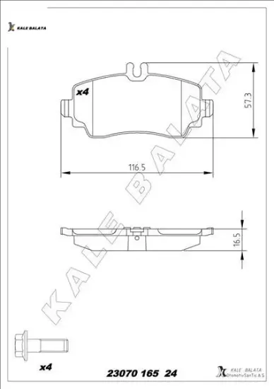 Fren balatası on a-class w168 99 04 kale balata a1684201420 resmi