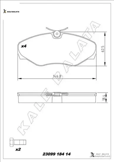 Ön balata trafıc ıı 01 vivaro 01 kale balata 7701054771/ 4106000qae/ 4414519 resmi