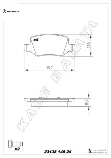 Fren balatası arka w168 w169 w245 w414 kale balata a1684200420 resmi