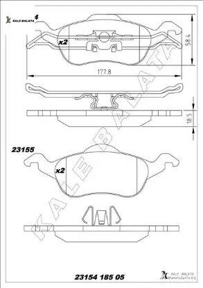 Ön fren balata focus 1.4l 1.6l 1.8l 2.0l 98-04 kale balata tamt2k021fcs/ 1075558/ 98ab2k021ag resmi