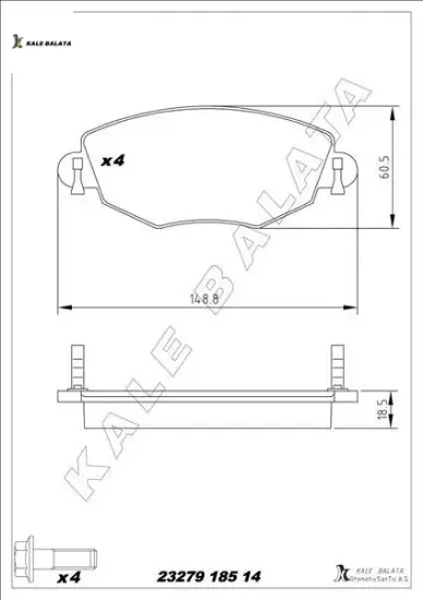 On fren balatası mondeo ııı 00 07 jaguar x type 04 09 kale balata me1s7j2k021ac/ 1s712k021ac/ cs217129 resmi
