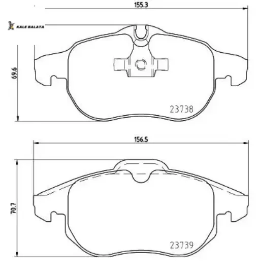 Ön fren balatası astra h 05 10 vectra c 08.02 zafıra b 05 10 9.3 02 croma 06.05 kale balata 93166798/ 1605139/ 93183728/ 1605282 resmi