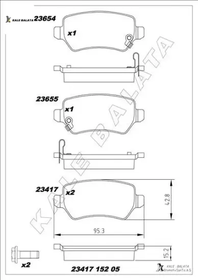 Arka fren balata ceed 1.6l g4fj t-gdı 13- / 1.6l d4fb crdi dizel 12- / venga 1.4l 1.6l 10-19 kale balata 93188727/ 1605967/ 1605086/ 58302a2a30 resmi