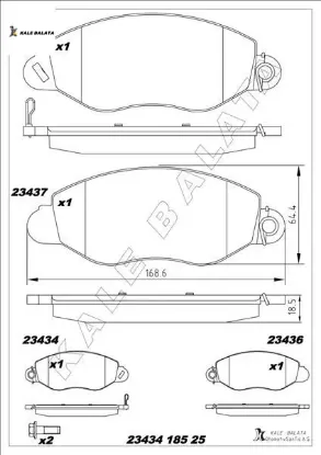 On fren balatası transıt v185 01 07 o.ceker kale balata 1c152k021ad/ gdb1461/ 4114749 resmi