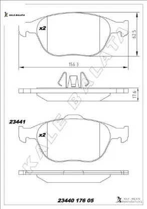 On fren balatası connect 1.8tdcı 02 14 kale balata 2t1j2k021aa/ 2t142k021a2c/ t121183 resmi