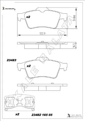 Arka balata lgn ıı 01 mgn ıı-latıtude-vectra c 03 focus ıı 05 connec 06 cmax06 prımera 02 gdb1469 kale balata 7701206609/ 1605196/ 2t142m008a1a resmi