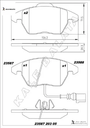 Ön balata fişli caddy ııı 04 golf ıv v vı 97 jetta passat 05 polo 09 octavıa 04 gdb1550 kale balata 1k0698151/ 1k0698151e/ wva23587 resmi