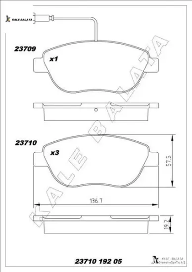 Ön fren balatası combo d 12 punto evo 1.3-1.4-1.6d mtj 09 500-500c 1.3dmj 10 grande punto 1.6dmtj 09 kale balata 95518218/ 77365468/ 71770012/ 77366530 resmi