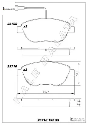 Ön fren balatası combo d 12 punto evo 1.3-1.4-1.6d mtj 09 500-500c 1.3dmj 10 grande punto 1.6dmtj 09 kale balata 95518218/ 77365468/ 71770012/ 77366530 resmi