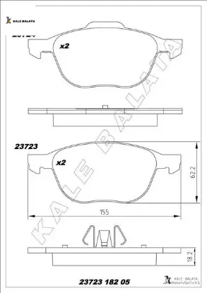 Ön balata focus 04 18 cmax 07 19 kuga ı -ıı 08 14 v40 19 c30 06 12 s70 08 13s40 04 12 v50 04 12 3 03 kale balata av6j2k021aa/ 3m512k021ab/ 30742030 resmi