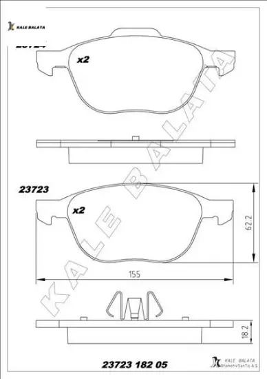 Ön balata focus 04 18 cmax 07 19 kuga ı -ıı 08 14 v40 19 c30 06 12 s70 08 13s40 04 12 v50 04 12 3 03 kale balata av6j2k021aa/ 3m512k021ab/ 30742030 resmi