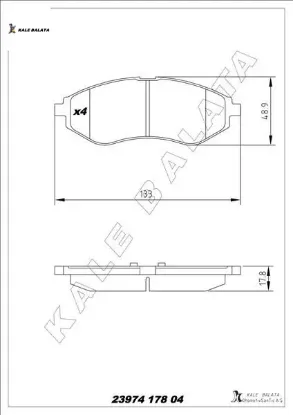 Ön fren balatası chevrolet aveo 05 kalos 02 kale balata 94566892/ 96534653/ pw892497/ wva23974 resmi