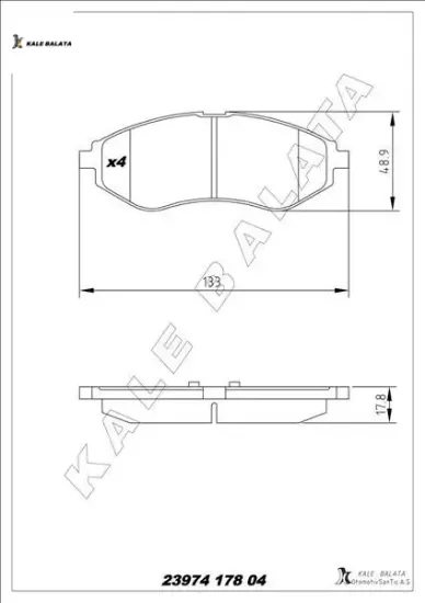 Ön fren balatası chevrolet aveo 05 kalos 02 kale balata 94566892/ 96534653/ pw892497/ wva23974 resmi