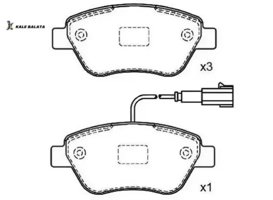 Ön balata fişsiz lınea-punto-albea 1.3 02 ıdea 1.3 jtd-1.4-1.2 16v 04 kale balata 77362548/ 77363992 resmi