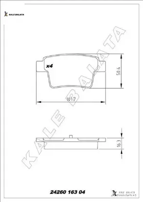 Arka fren balatası mondeo ııı 04 07 jaguar x type estate 05 09 kale balata 4s712m008ab/ c2s38068/ c2s48024 resmi