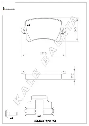 Arka balata passat-cc-caddy-golf5-golf6-jetta-a3-a6-leon-octavıa-superb 04 gdb1622 kale balata 3c0698451d/ 1k0698451g/ 4f0698451d resmi