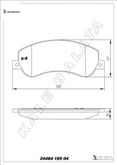 On fren balatası transıt v348 06 14 a.ceker 11 / amarok 2.0tdı 10 fişssiz kale balata 6c112k021b9a/ 1371402/ 2h0698151 resmi