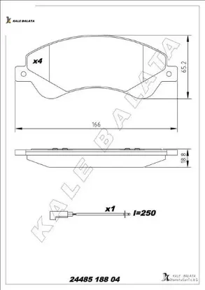On fren balatası transıt v347 06 14 o.ceker fıslı kale balata 6c112k021be/ 1433954/ 1554523 resmi