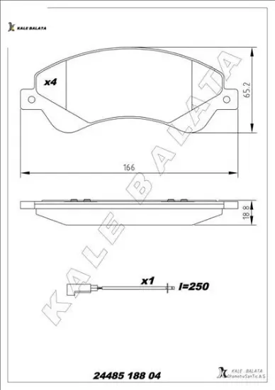 On fren balatası transıt v347 06 14 o.ceker fıslı kale balata 6c112k021be/ 1433954/ 1554523 resmi