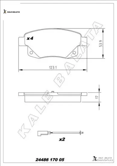 Arka fren balatası transıt v347-v348 06 11 fıslı kale balata me6c1j2m008ab/ 6c112m008af/ 1371454 resmi
