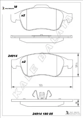 Ön fren balatası megane ııı 09 scenıc ııı 09 fluence 10 duster 10 lodgy 12 captur ı 13 1.5 dcı 1.6 1 kale balata 410a12582r/ 410600379r/ 410605961r resmi