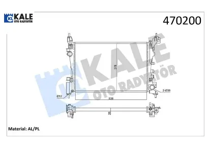 Motor su radyatörü corsa d-corsa e 1.2-1.4 a12xer a12xel b12xel a14xer b14xer 11 540x378x23 351220 kale radyatör 1300312/ 1300339/ 13249566/ 13399870 resmi