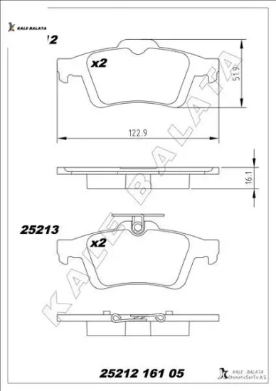 Arka balata focus ıı cmax 03 connect 02 laguna ııı 07 vectra c 02 sıgnum 03 c5 08 508 10 18 16478759 kale balata 3m512m008ac/ 440601689r/ 93192623 resmi