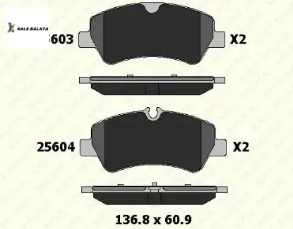 Arka balata tourneo custom-transıt custom 2.2 tdcı 12 kablosuz kale balata mebk2j2m008aa/ bk212m008ac/ bk212m008 resmi