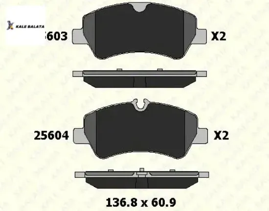 Arka balata tourneo custom-transıt custom 2.2 tdcı 12 kablosuz kale balata mebk2j2m008aa/ bk212m008ac/ bk212m008 resmi