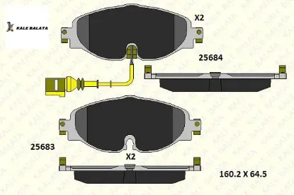 Ön balata golf7-a3-leon-tıguan-passat-octavıa-superb 12 gdb1956 fişsiz kale balata 8v0698151/ 2k5698151/ 5q0698151b resmi
