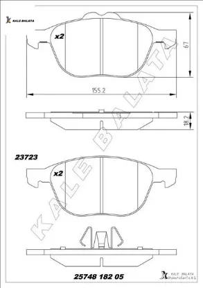 Ön balata transit/tourneo connect-kuga ıı 13 kale balata cv612k021ba/ 2076355/ cv612001cd resmi