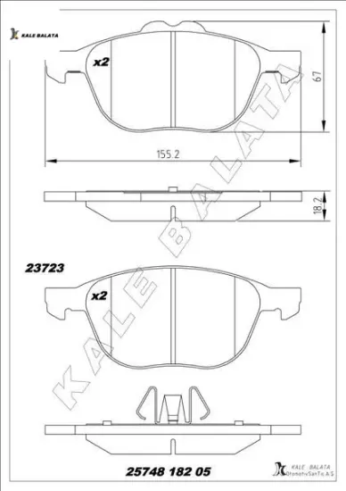 Ön balata transit/tourneo connect-kuga ıı 13 kale balata cv612k021ba/ 2076355/ cv612001cd resmi