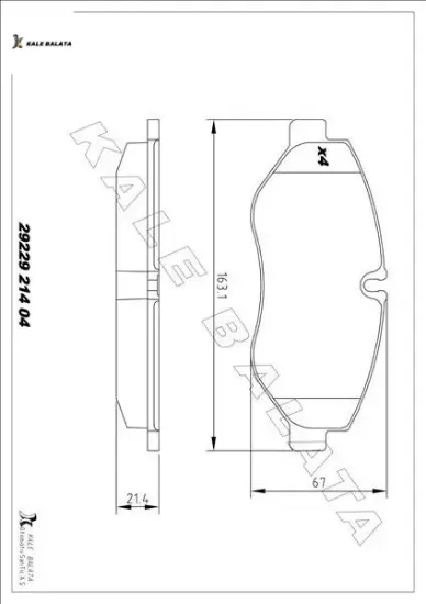 Ön balata daıly ııı 2.3-3.0 06 3.5 ton üzeri kale balata 42555881/ 42561355 resmi