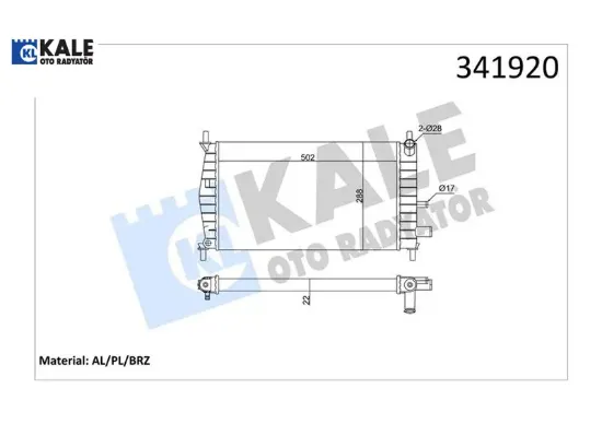 Motor su radyatoru fıesta ıv 96 02 121 ııı 1.0 / 1.3 klımasız kale radyatör xs6h8005da/ 96fb8005ac/ 1001855 resmi