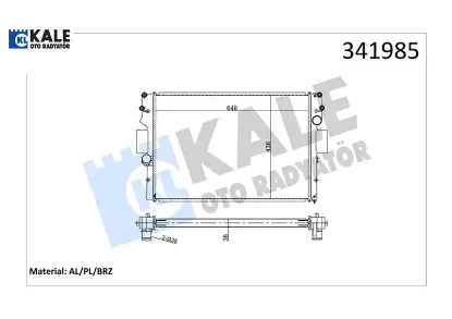 Su radyatörü daıly ııı-ıv 06-11 mt brazıng 648x438x36 500039637 kale radyatör 504045487/ 504045489/ 504084141 resmi