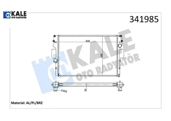 Su radyatörü daıly ııı-ıv 06-11 mt brazıng 648x438x36 500039637 kale radyatör 504045487/ 504045489/ 504084141 resmi