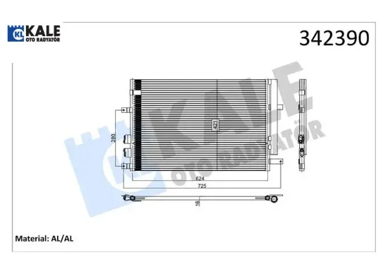 Klima kondenseri 159-brera-spıder al-al kale radyatör 50507287/ 60694767 resmi