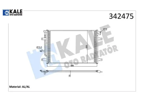 Klima kondenseri a4 exeo-exeo st al-al kale radyatör 8e0260403h/ 8e0260403l/ 8e0260403n resmi
