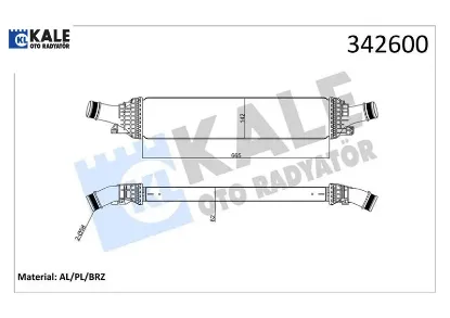 Turbo radyatörü ıntercooler a4-a5-a6-q5 2.0tfsı-1.8tfsı-2.0tdı 08 665x134.4x58 al-pl-brz kale radyatör 8k0145805g/ 8k0145805p resmi